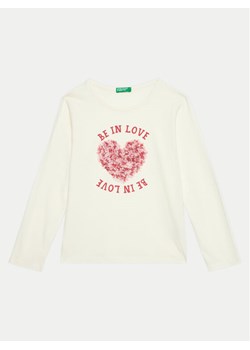 United Colors Of Benetton Bluzka 3I1XG10FG Écru Regular Fit ze sklepu MODIVO w kategorii Bluzki dziewczęce - zdjęcie 181048182
