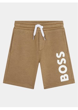 Boss Szorty sportowe J50580 M Beżowy Regular Fit ze sklepu MODIVO w kategorii Spodenki chłopięce - zdjęcie 181048852