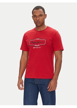 Pepe Jeans T-Shirt Daxton PM509786 Czerwony Regular Fit ze sklepu MODIVO w kategorii T-shirty męskie - zdjęcie 181048982