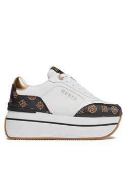 Guess Sneakersy Camrio4 FLPCM4 FAL12 Biały ze sklepu MODIVO w kategorii Buty sportowe damskie - zdjęcie 181049040