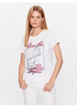 Guess T-Shirt Postcard W3GI20 JA914 Biały Regular Fit ze sklepu MODIVO w kategorii Bluzki damskie - zdjęcie 181050201