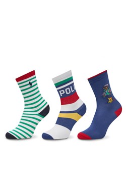 Polo Ralph Lauren Zestaw 3 par wysokich skarpet dziecięcych 444969088001 Kolorowy ze sklepu MODIVO w kategorii Skarpetki dziecięce - zdjęcie 181050253