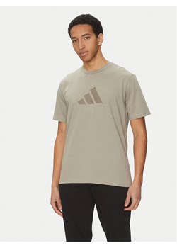 adidas T-Shirt Future Icons 3 Bar Logo JD4915 Beżowy Regular Fit ze sklepu MODIVO w kategorii T-shirty męskie - zdjęcie 181050264