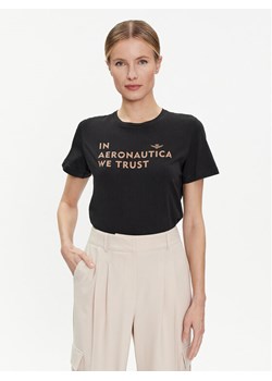 Aeronautica Militare T-Shirt 241TS2233DJ510 Czarny Regular Fit ze sklepu MODIVO w kategorii Bluzki damskie - zdjęcie 181050853