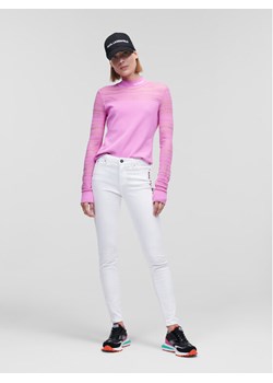 KARL LAGERFELD Jeansy Logo 225W1104 Biały Skinny Fit ze sklepu MODIVO w kategorii Jeansy damskie - zdjęcie 181050910