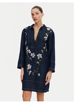 Munthe Sukienka codzienna Fiva 251130825110 Granatowy Loose Fit ze sklepu MODIVO w kategorii Sukienki - zdjęcie 181050912