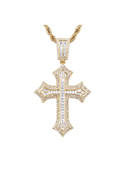 ICED STUFF Zawieszka 2pac Cross Złoty ze sklepu MODIVO w kategorii Zawieszki - zdjęcie 181050931