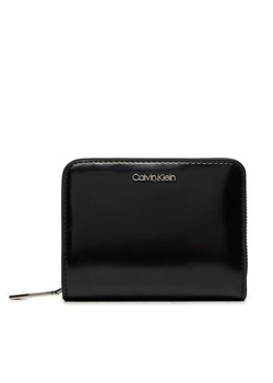 Calvin Klein Mały Portfel Damski Ck Must Medium Zip Around_Shiny K60K612847 Czarny ze sklepu MODIVO w kategorii Portfele damskie - zdjęcie 181051401