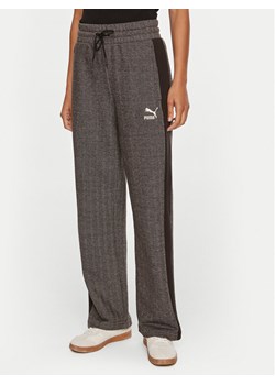 Puma Spodnie dresowe T7 High Waist Track 626798 01 Szary Regular Fit ze sklepu MODIVO w kategorii Spodnie damskie - zdjęcie 181051450