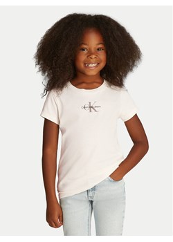 Calvin Klein Jeans Komplet 2 t-shirtów Monologo IG0IG02860 Kolorowy Slim Fit ze sklepu MODIVO w kategorii Bluzki dziewczęce - zdjęcie 181051924