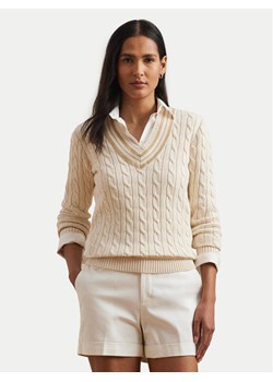 LAUREN RALPH LAUREN Sweter 200963658001 Écru Relaxed Fit - id: 0000305153722 - marki Ralph Lauren - 181052021 LAUREN RALPH LAUREN Sweter 200963658001 Écru Relaxed Fit ze sklepu MODIVO w kategorii Swetry damskie - zdjęcie 181052021