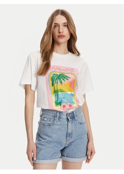 Roxy T-Shirt ERJZT05899 Biały Relaxed Fit ze sklepu MODIVO w kategorii Bluzki damskie - zdjęcie 181052200