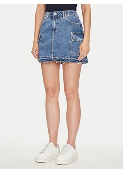 Guess Spódnica jeansowa W4YD52 D5B65 Niebieski Regular Fit ze sklepu MODIVO w kategorii Spódnice - zdjęcie 181053414