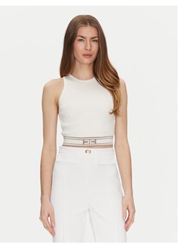 Elisabetta Franchi Top TK-39S-51E2 Biały Slim Fit ze sklepu MODIVO w kategorii Bluzki damskie - zdjęcie 181053982