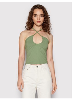 NA-KD Top Keyhole 1100-006071-5310-003 Zielony Slim Fit ze sklepu MODIVO w kategorii Bluzki damskie - zdjęcie 181054014