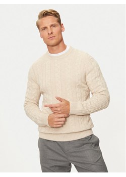 United Colors Of Benetton Sweter 1335U107G Beżowy Regular Fit ze sklepu MODIVO w kategorii Swetry męskie - zdjęcie 181054381