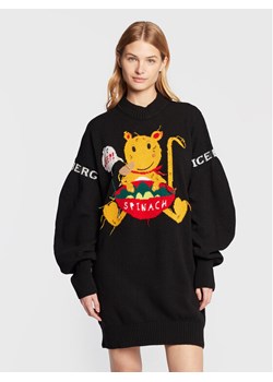 Iceberg Sukienka dzianinowa 22II2P0AH037079 Czarny Regular Fit ze sklepu MODIVO w kategorii Sukienki - zdjęcie 181055154