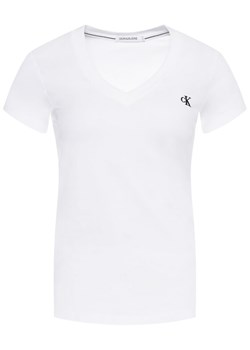 Calvin Klein Jeans T-Shirt J20J213716 Biały Regular Fit ze sklepu MODIVO w kategorii Bluzki damskie - zdjęcie 181055471
