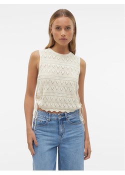 Vero Moda Top Bali 10302924 Écru Regular Fit ze sklepu MODIVO w kategorii Bluzki damskie - zdjęcie 181055501