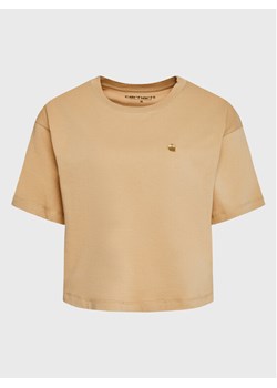 Carhartt WIP T-Shirt Chester I030656 Brązowy Loose Fit ze sklepu MODIVO w kategorii Bluzki damskie - zdjęcie 181055581