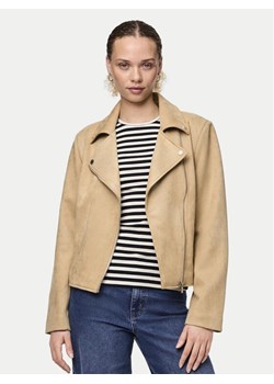 Pieces Kurtka z imitacji skóry Beminda 17134838 Beżowy Regular Fit ze sklepu MODIVO w kategorii Kurtki damskie - zdjęcie 181055753