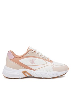 Calvin Klein Jeans Sneakersy Retro Tennis Knit Mg YW0YW01887 Biały ze sklepu MODIVO w kategorii Buty sportowe damskie - zdjęcie 181056000