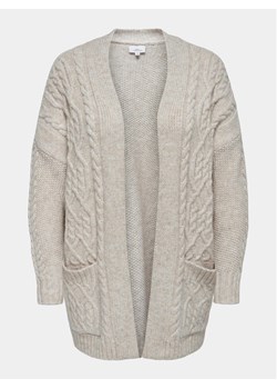 ONLY Carmakoma Kardigan Cozy 15307263 Szary Regular Fit ze sklepu MODIVO w kategorii Swetry damskie - zdjęcie 181056022