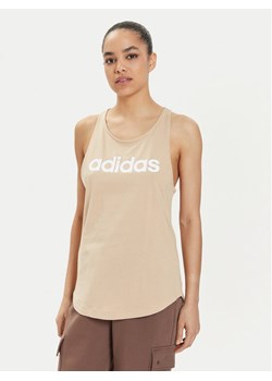 adidas Top Essentials IS2087 Beżowy Regular Fit ze sklepu MODIVO w kategorii Bluzki damskie - zdjęcie 181056214
