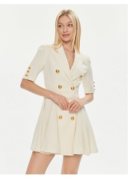 Babylon Sukienka koktajlowa S00852 Écru Regular Fit ze sklepu MODIVO w kategorii Sukienki - zdjęcie 181056241