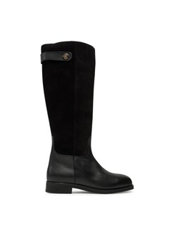 Tommy Hilfiger Kozaki Th Stud Leather Mix Long Boot FW0FW08341 Czarny ze sklepu MODIVO w kategorii Kozaki damskie - zdjęcie 181056613