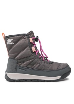 Sorel Śniegowce Youth Whitney II Short Lace WP NY3903 Szary ze sklepu MODIVO w kategorii Buty zimowe dziecięce - zdjęcie 181057531