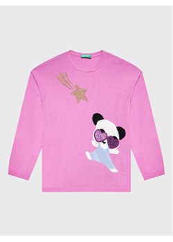 United Colors Of Benetton Sweter 1170H100G Różowy Regular Fit ze sklepu MODIVO w kategorii Swetry dziewczęce - zdjęcie 181057963