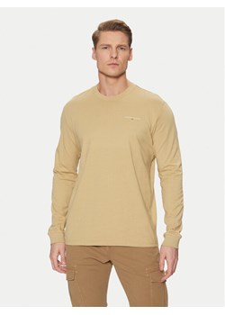 Tommy Jeans Longsleeve Linear DM0DM21138 Beżowy Slim Fit ze sklepu MODIVO w kategorii T-shirty męskie - zdjęcie 181059290