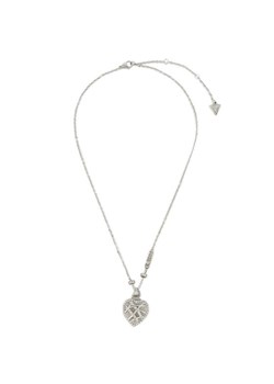 Guess Naszyjnik Heart Cage JUBN03 099JW Srebrne rodowanie ze sklepu MODIVO w kategorii Naszyjniki - zdjęcie 181059403