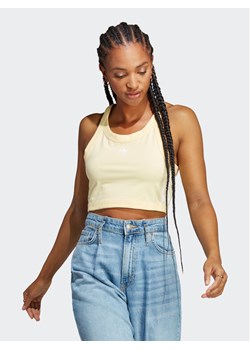 adidas Top Adicolor Classics 3-Stripes Short Tank Top IC6061 Żółty Slim Fit ze sklepu MODIVO w kategorii Bluzki damskie - zdjęcie 181059491