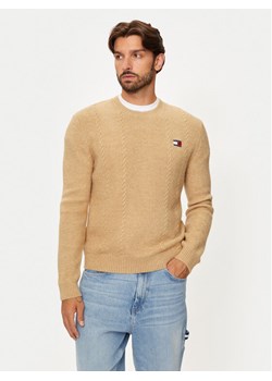 Tommy Jeans Sweter DM0DM19440 Beżowy Regular Fit ze sklepu MODIVO w kategorii Swetry męskie - zdjęcie 181059534