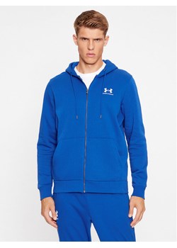Under Armour Bluza Ua Essential Fleece Fz Hood 1373881 Niebieski Loose Fit ze sklepu MODIVO w kategorii Bluzy męskie - zdjęcie 181059872