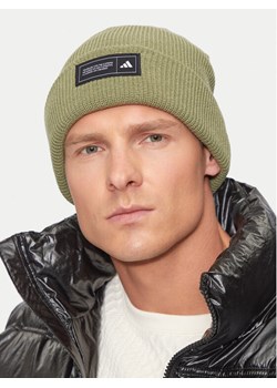 adidas Czapka Essentials Cuffed Beanie IY5257 Zielony ze sklepu MODIVO w kategorii Czapki zimowe damskie - zdjęcie 181060031