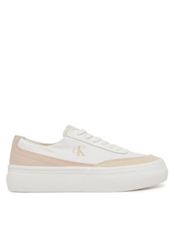 Calvin Klein Jeans Sneakersy Vulc Flatform Low Cv Mix Mg YW0YW01770 Biały ze sklepu MODIVO w kategorii Trampki damskie - zdjęcie 181060140