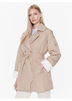 Tommy Hilfiger Kurtka przejściowa Quilted WW0WW37268 Beżowy Loose Fit ze sklepu MODIVO w kategorii Płaszcze damskie - zdjęcie 181061112