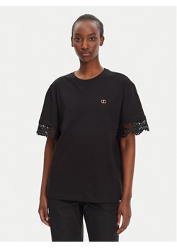 TWINSET T-Shirt 251TT2410 Czarny Relaxed Fit ze sklepu MODIVO w kategorii Bluzki damskie - zdjęcie 181061373