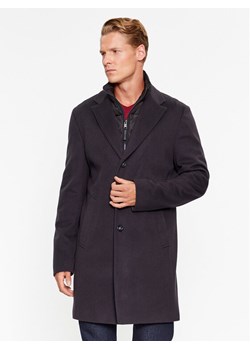Boss Płaszcz wełniany H-Hyde-Bib-234 50502250 Granatowy Slim Fit ze sklepu MODIVO w kategorii Płaszcze męskie - zdjęcie 181061452