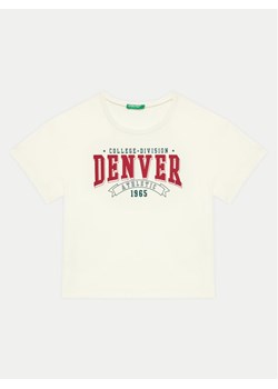 United Colors Of Benetton T-Shirt 3096C10LG Écru Regular Fit ze sklepu MODIVO w kategorii T-shirty chłopięce - zdjęcie 181062073