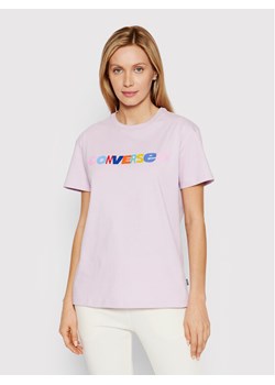 Converse T-Shirt 10022969-A04 Fioletowy Standard Fit ze sklepu MODIVO w kategorii Bluzki damskie - zdjęcie 181062321