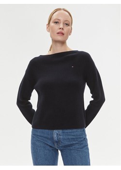 Tommy Hilfiger Sweter WW0WW40345 Granatowy Relaxed Fit ze sklepu MODIVO w kategorii Swetry damskie - zdjęcie 181062543