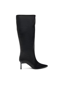 Calvin Klein Kozaki Heel Knee Boot 70 Lth HW0HW02162 Czarny ze sklepu MODIVO w kategorii Kozaki damskie - zdjęcie 181062601