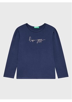 United Colors Of Benetton Bluzka 3P4ZG104R Granatowy Regular Fit ze sklepu MODIVO w kategorii Bluzki dziewczęce - zdjęcie 181062692
