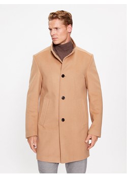 JOOP! Płaszcz wełniany 30037689 Brązowy Regular Fit ze sklepu MODIVO w kategorii Płaszcze męskie - zdjęcie 181063471