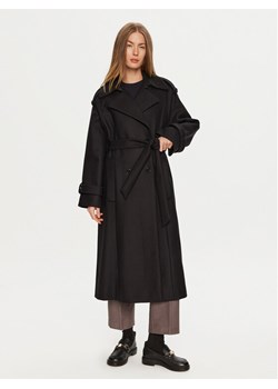 IVY OAK Płaszcz wełniany Caroline Ann IO111137 Czarny Relaxed Fit ze sklepu MODIVO w kategorii Płaszcze damskie - zdjęcie 181064004