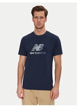 New Balance T-Shirt MT51503 Niebieski Regular Fit ze sklepu MODIVO w kategorii T-shirty męskie - zdjęcie 181064113